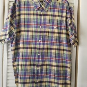 Orvis mens short sleeve button up shirt large